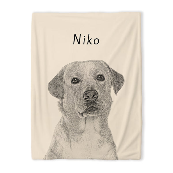 Pet Art Portrait Blanket Style A