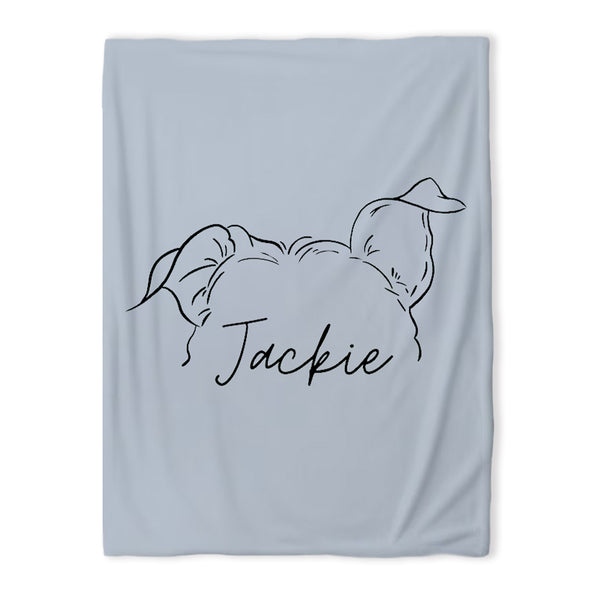 Pet Outline Pen Art Portrait Blanket